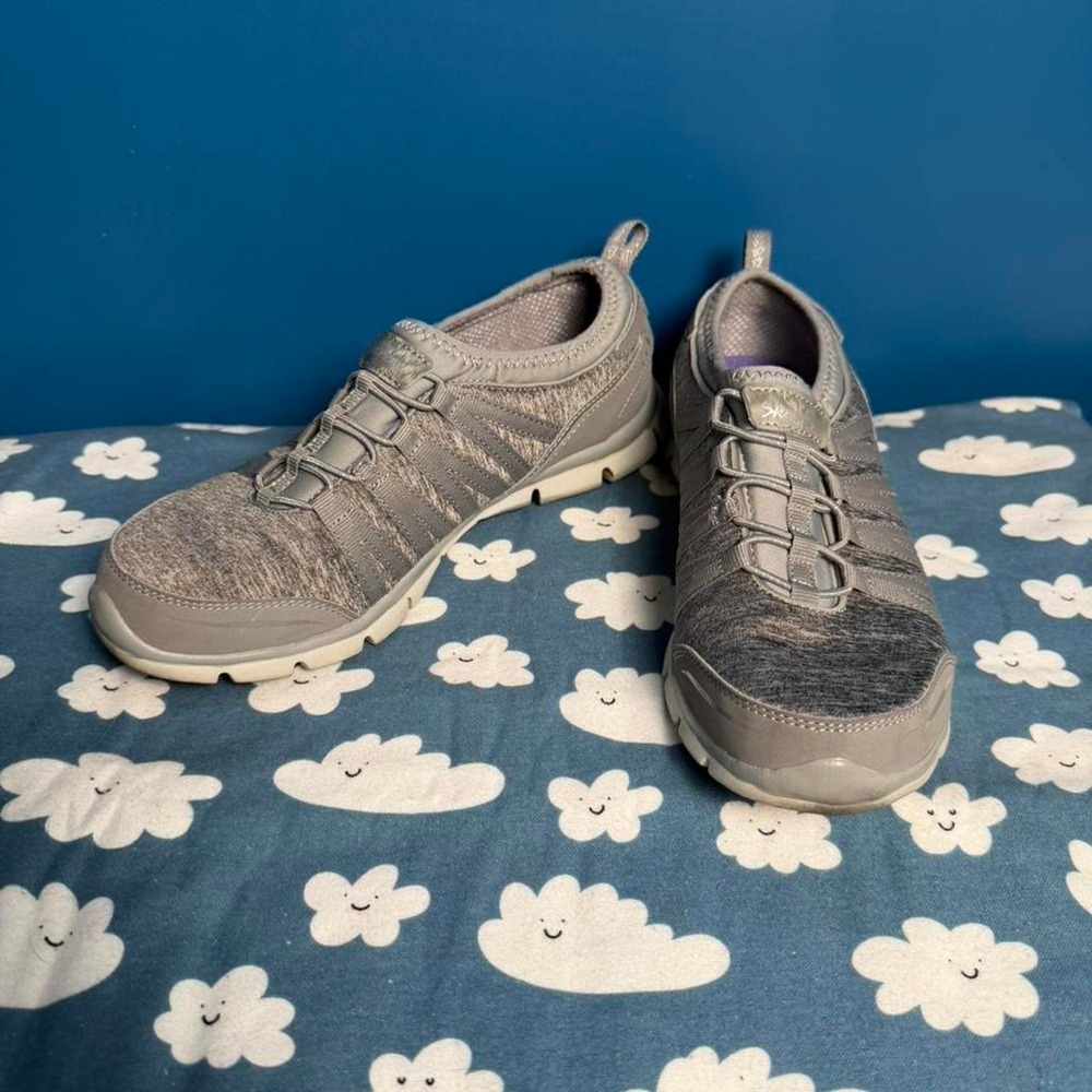 Skechers Air Cooled Memory Foam Gray Slip On Walking Shoes Size 7